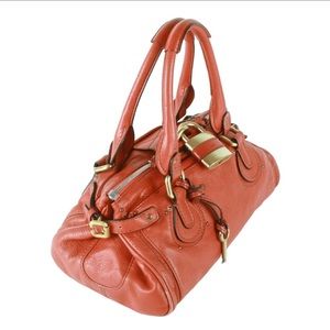 Authentic Chloe Orange Leather Paddington Satchel